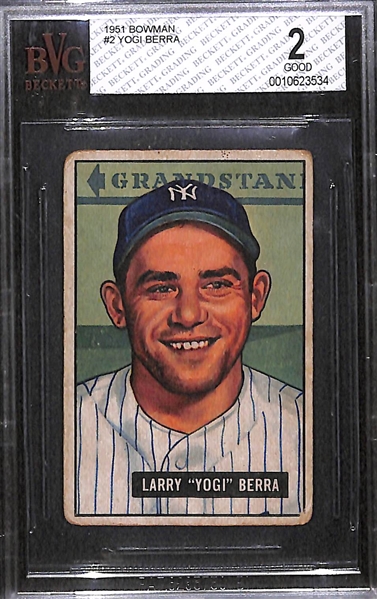 1951 Bowman Baseball #2 Yogi Berra - BVG 2